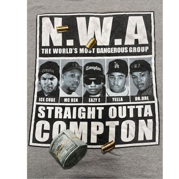 NWA Worlds Most Dangerous‎ Group Straight Outta Compton T Shirt Size Large - Picture 2 of 6